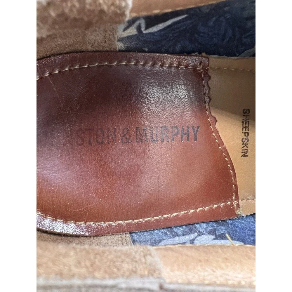 Johnston & Murphy Men’s Tan Suede Lace-Up Derby Sheepskin 8M 20-9558